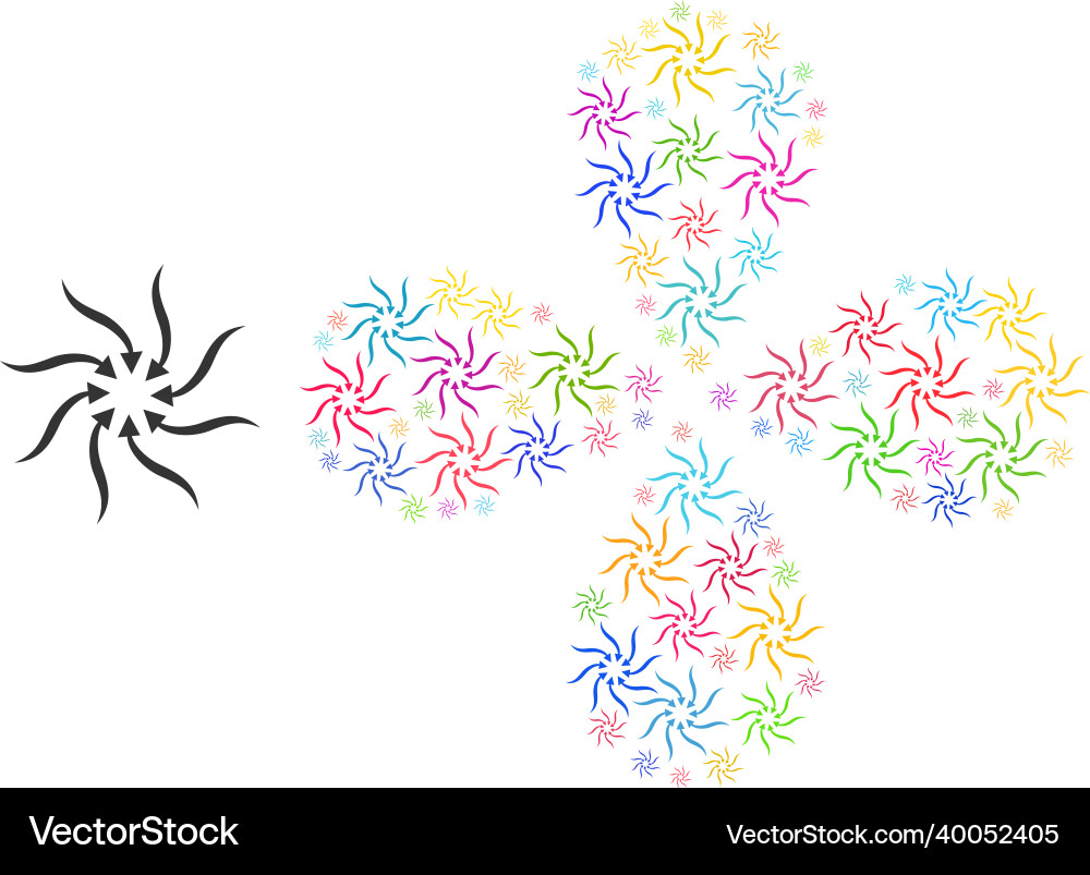 Anticyclone rotation arrows icon colorful curl Anticyclone rotation arrows icon colorful curl vector image