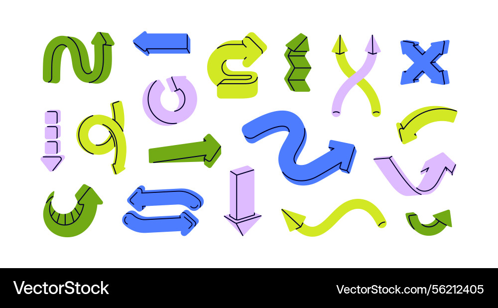 Arrows points design elements actions Arrows points design elements actions vector image