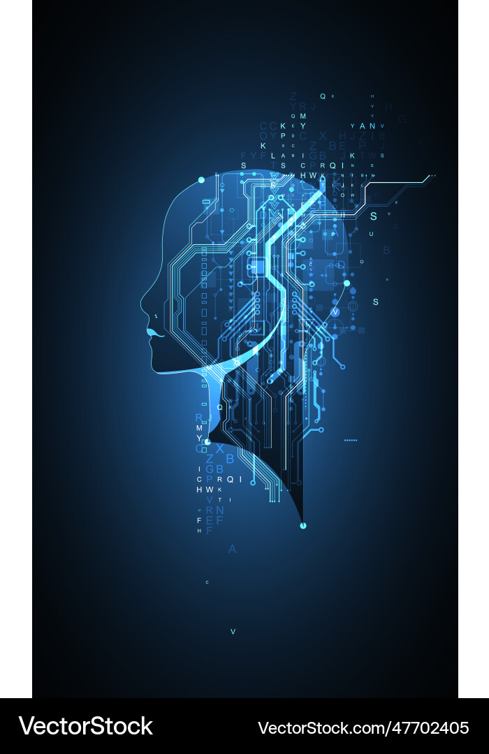 Artificial intelligence technical background Artificial intelligence technical background vector image
