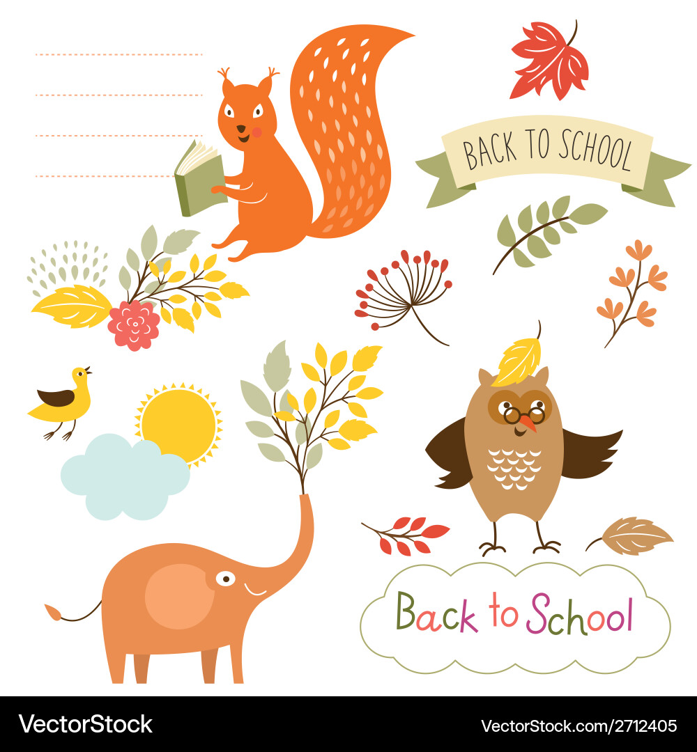 Back to School Elements Vector Image