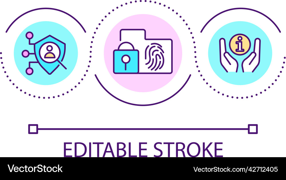 Biometric data privacy loop concept icon Biometric data privacy loop concept icon vector image
