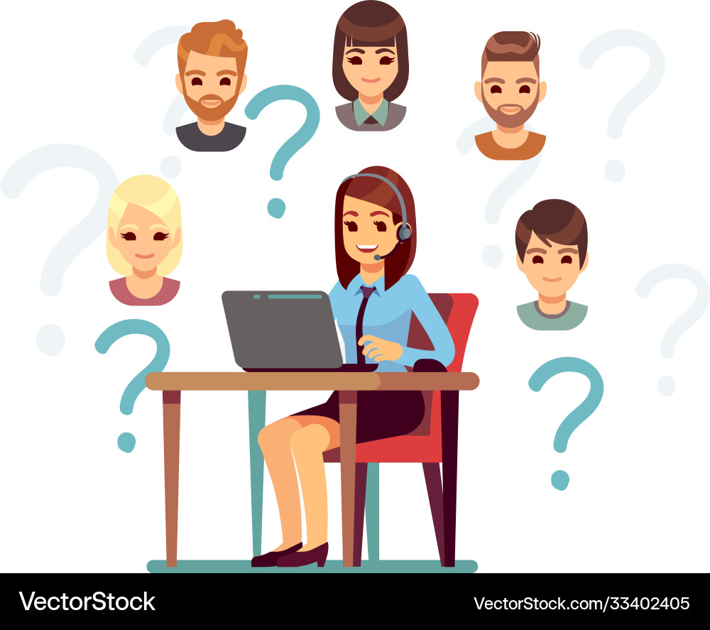 Client support call center operator customers Client support call center operator customers vector image