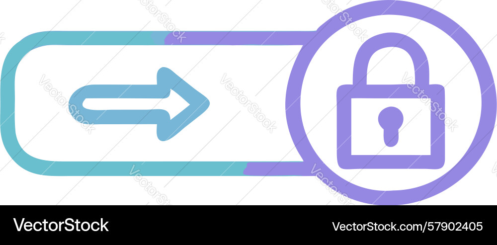 Content transfer with lock for secure access icon vector image