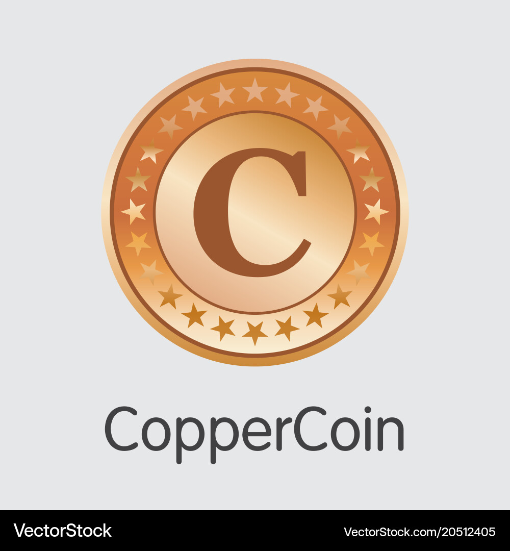 Coppercoin - cryptographic currency web icon Vector Image