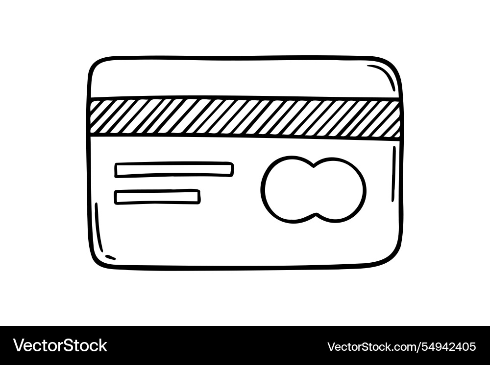 Credit card doodle hand drawn icon outline Credit card doodle hand drawn icon outline vector image