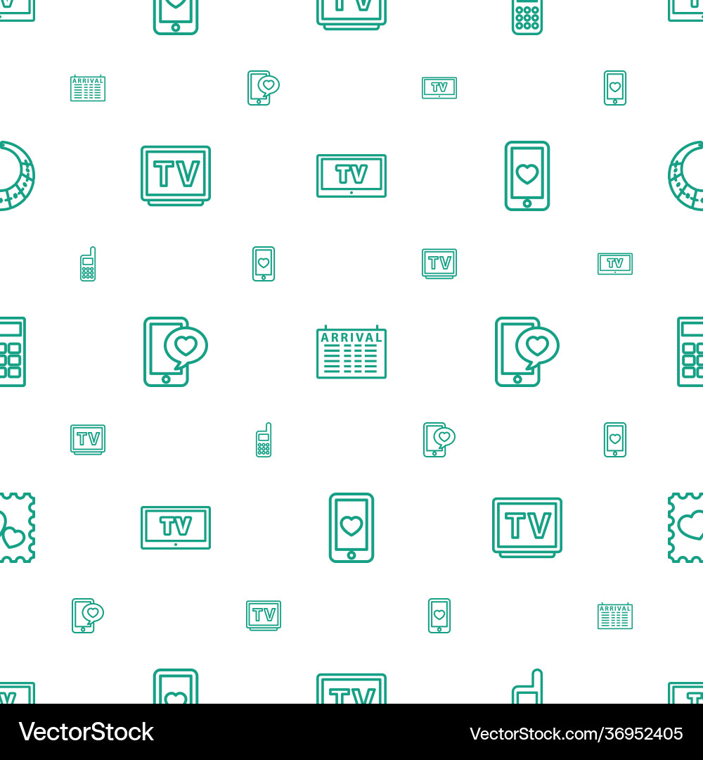 Display icons pattern seamless white background vector image