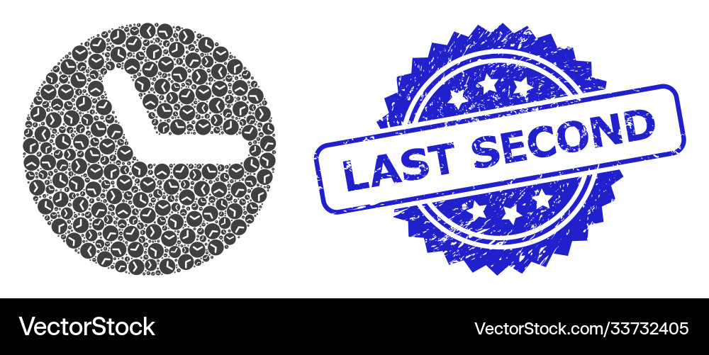 Distress last second seal and recursion clock icon Distress last second seal and recursion clock icon vector image