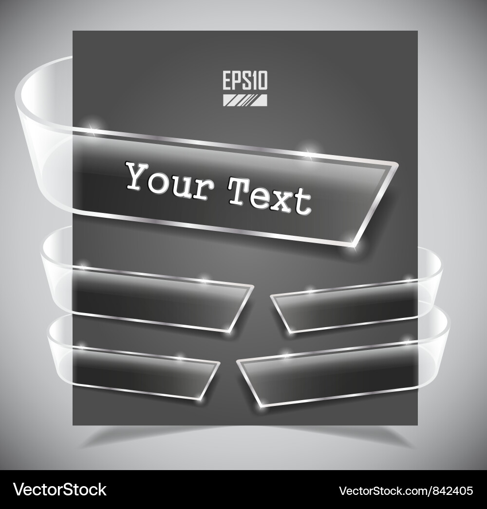 Elegant Glass Ribbons Set Vector Image
