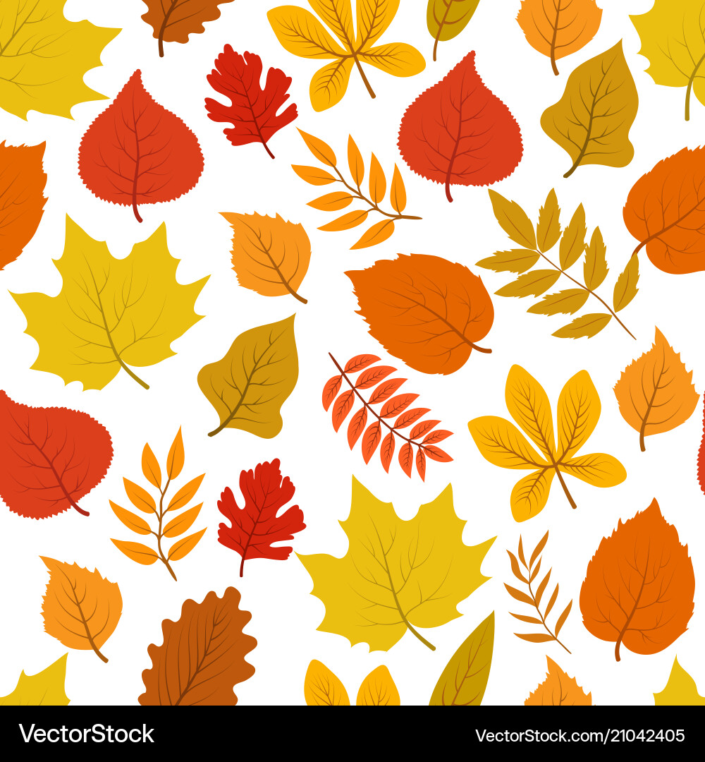 Forest golden autumn leaves seamless Forest golden autumn leaves seamless vector image