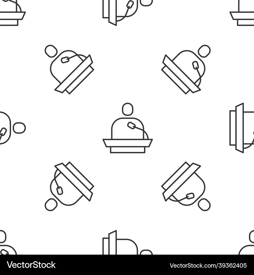 Grey line gives lecture icon isolated seamless Grey line gives lecture icon isolated seamless Vector Image