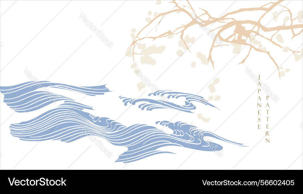 Japanese background with line wave pattern Japanese background with line wave pattern vector image