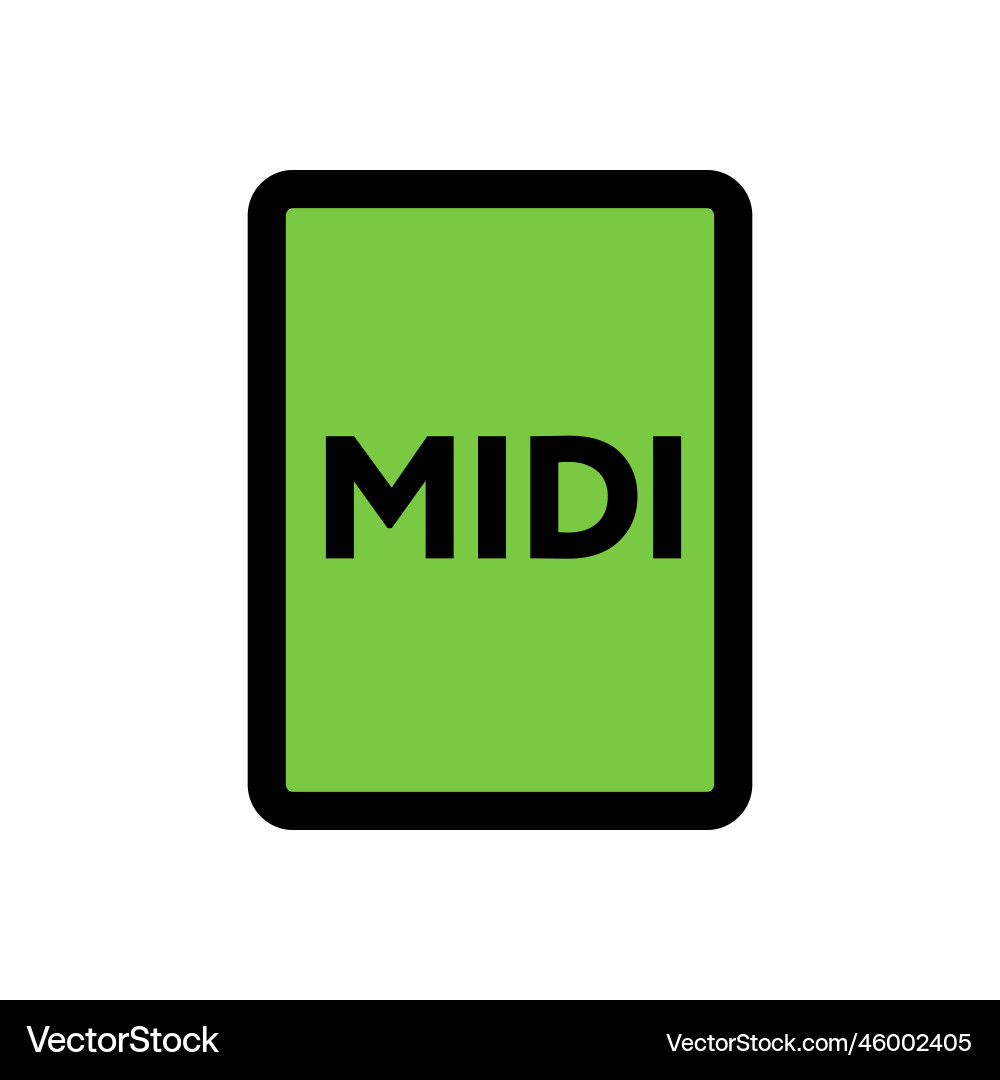 Midi file icon line isolated on white background Midi file icon line isolated on white background vector image