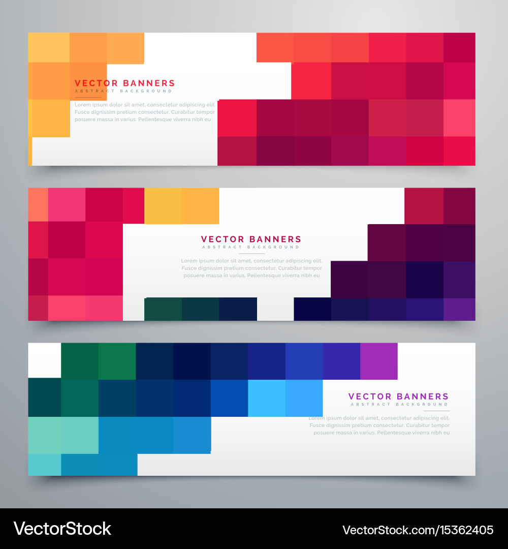 Mosaic Header Set - Abstract Vector Image