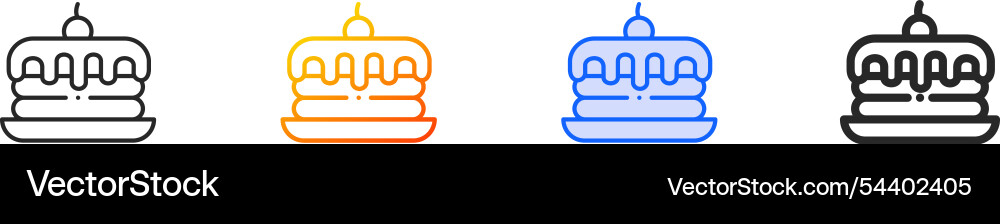 Pancake iconthin linear gradient blue stroke Vector Image