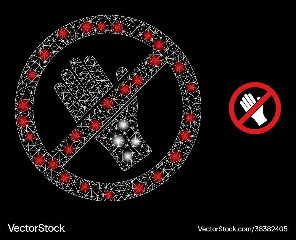 Polygonal wire frame mesh do not touch with light Vector Image