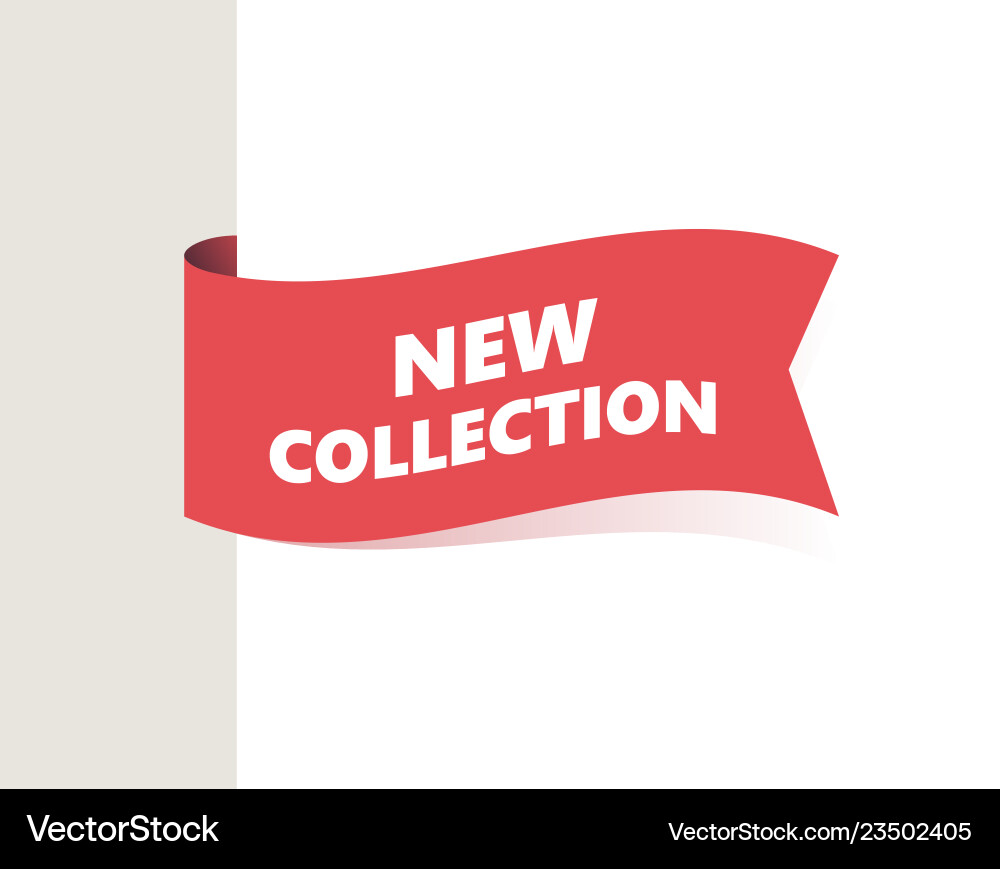 Red left tag waving flag with shadow Vector Image