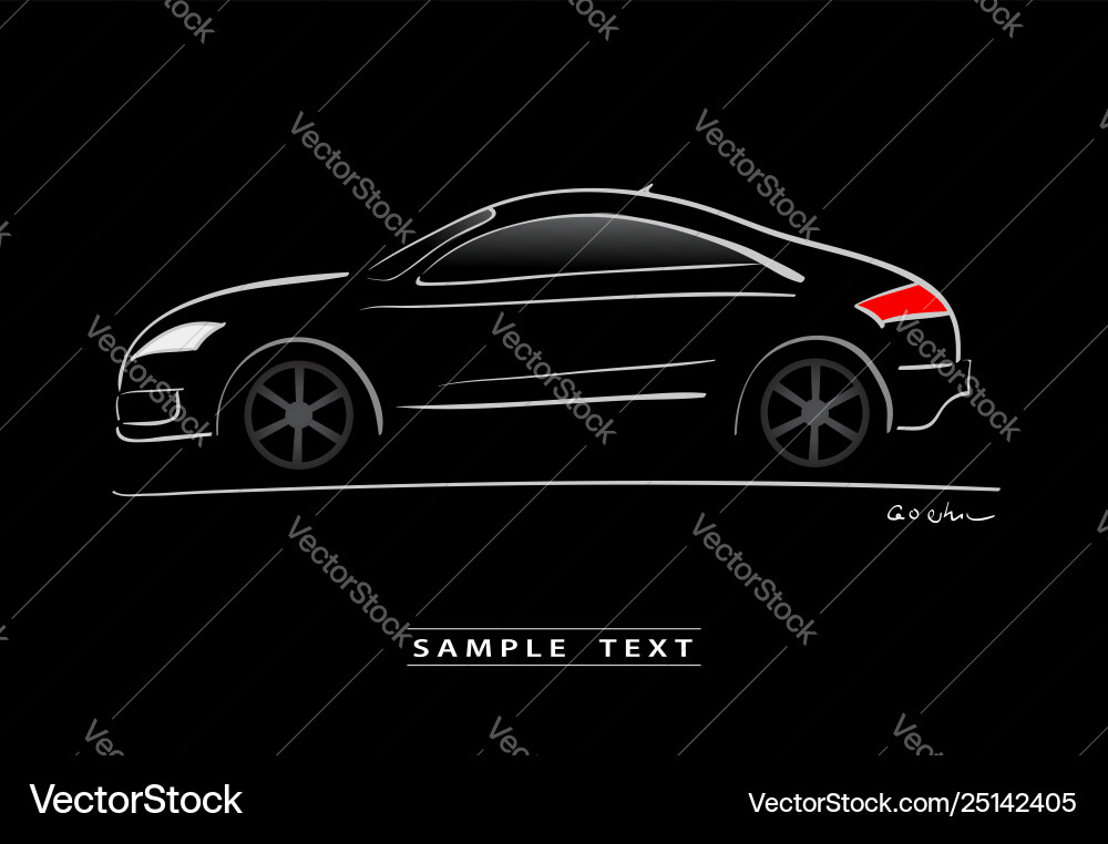 Schwarze Autoskizze Schwarze Autoskizze vektorbild