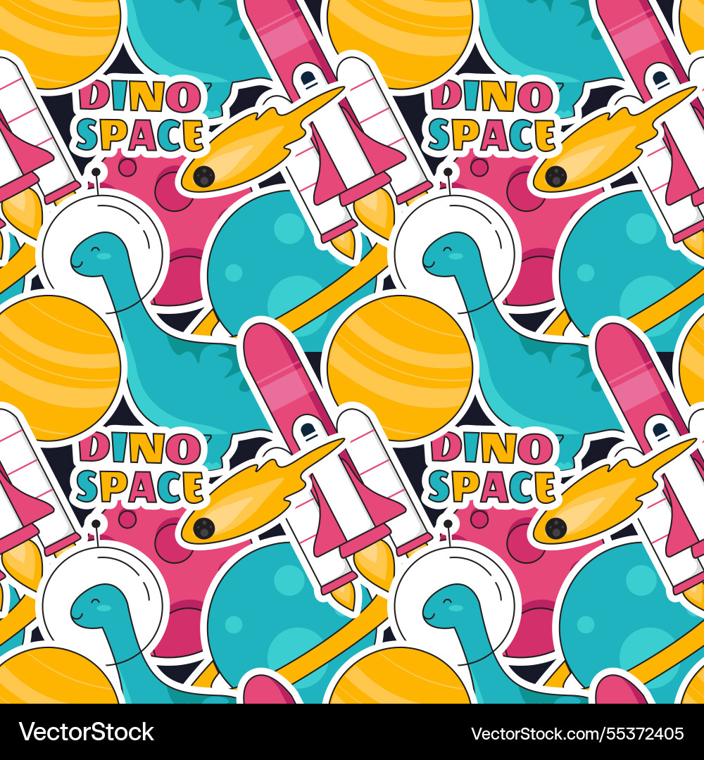Seamless pattern of outer space exploration Seamless pattern of outer space exploration vector image