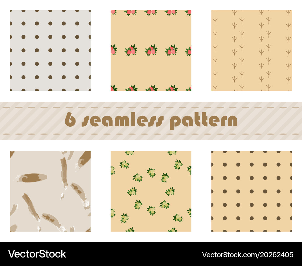 Seamless pattern with points flowers traces vector image