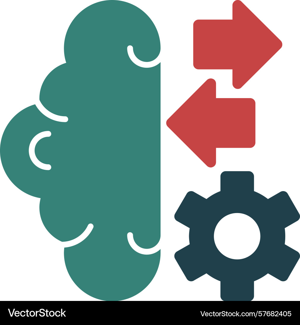 Self-optimizing systems glyph multi color icon Vector Image