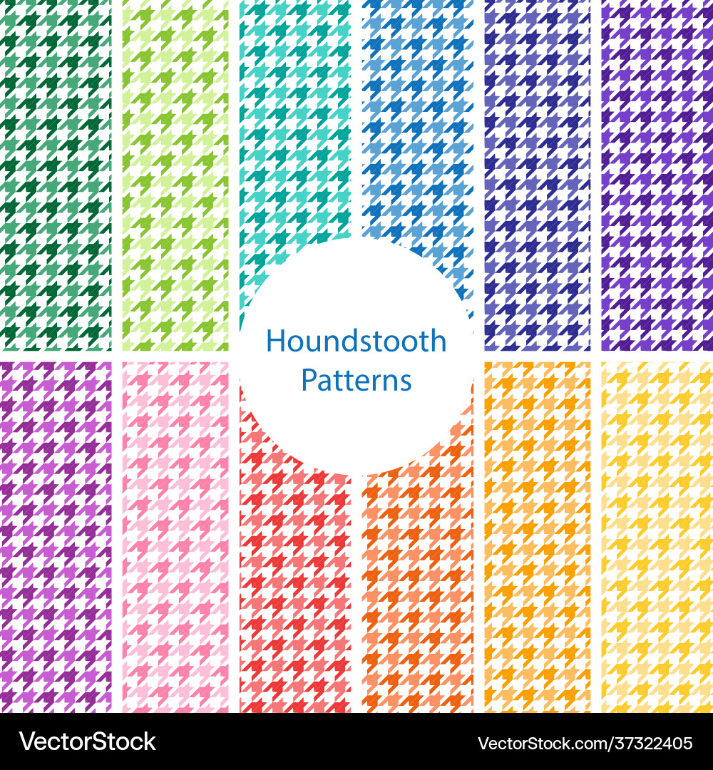 Set 12 houndstooth patterns Vector Image