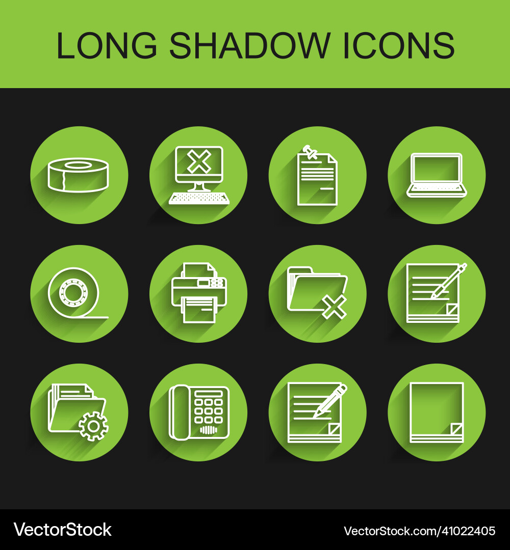 Set line folder settings with gears telephone vector image