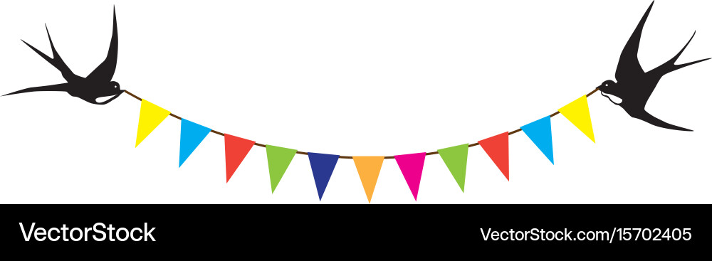 Swallows with Bunting Vector Image
