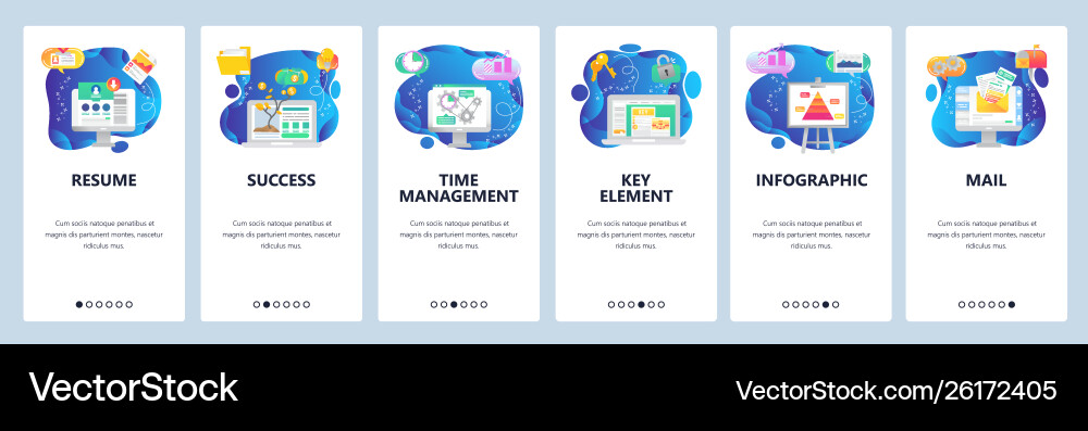 Website and mobile app onboarding screens Website and mobile app onboarding screens Vector Image