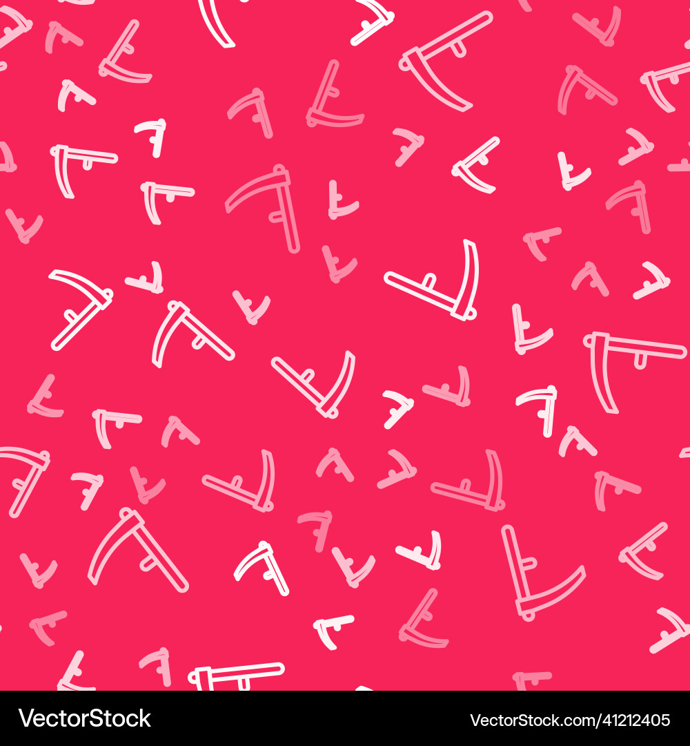 White line scythe icon isolated seamless pattern Vector Image