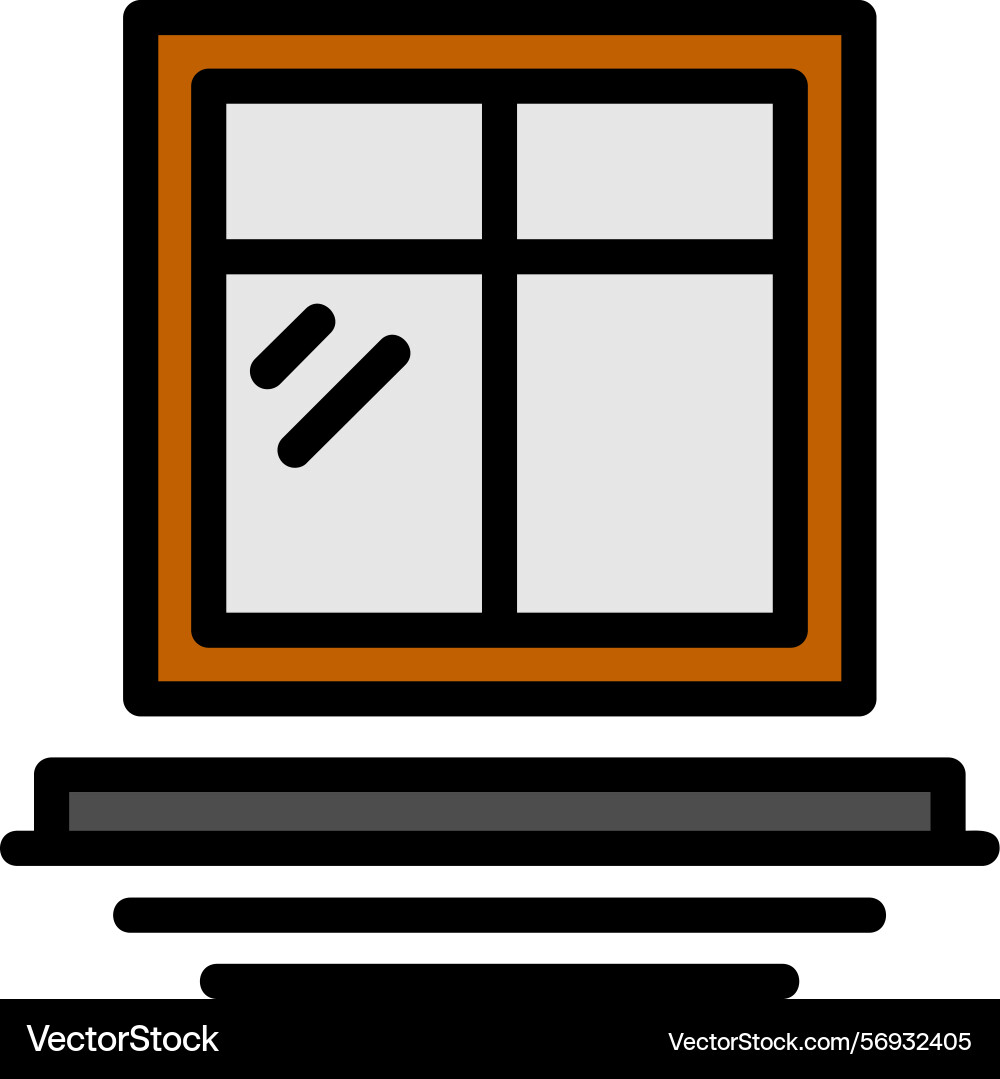 Windows line filled style icon design vector image