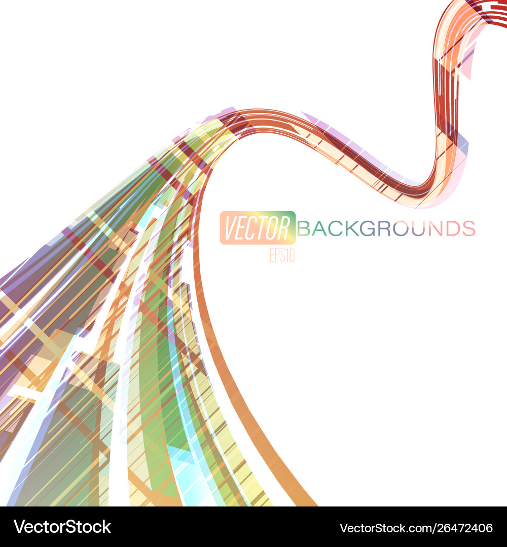 Abstract color lines motion on a white vector image