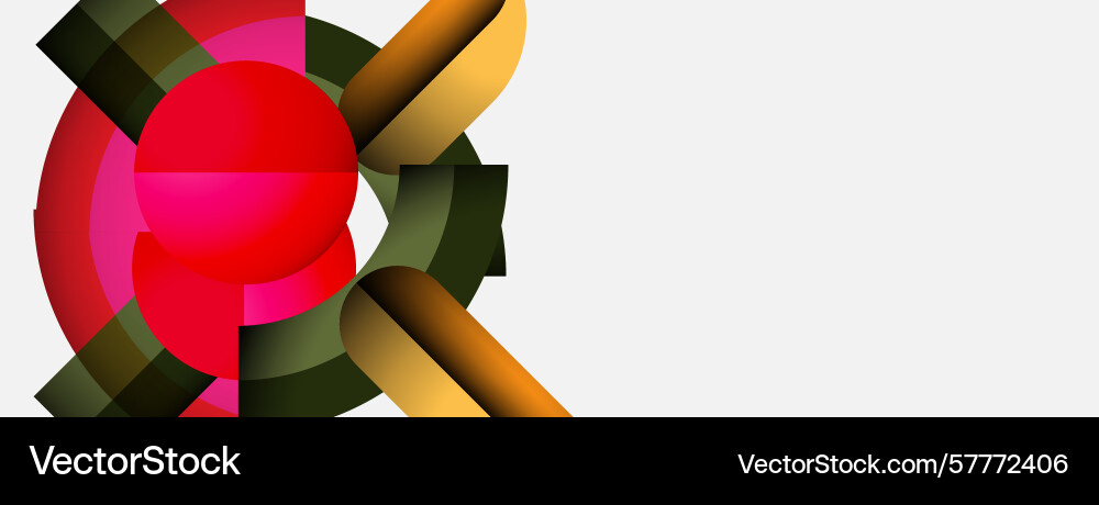 Abstract composition features overlapping shapes Vector Image