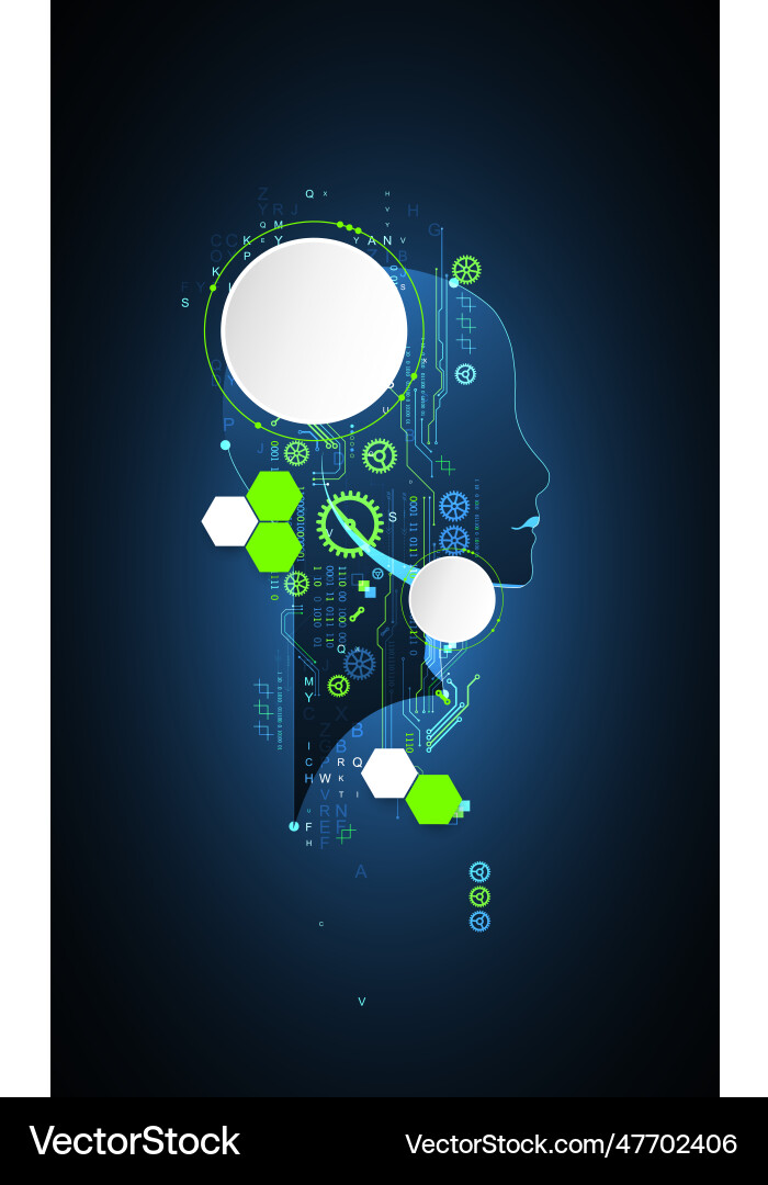 Artificial intelligence technical background Artificial intelligence technical background vector image