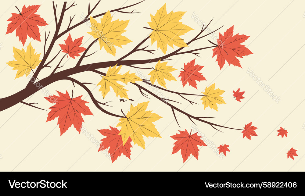 Autumn tree branches with hexagonal honeycomb Vector Image