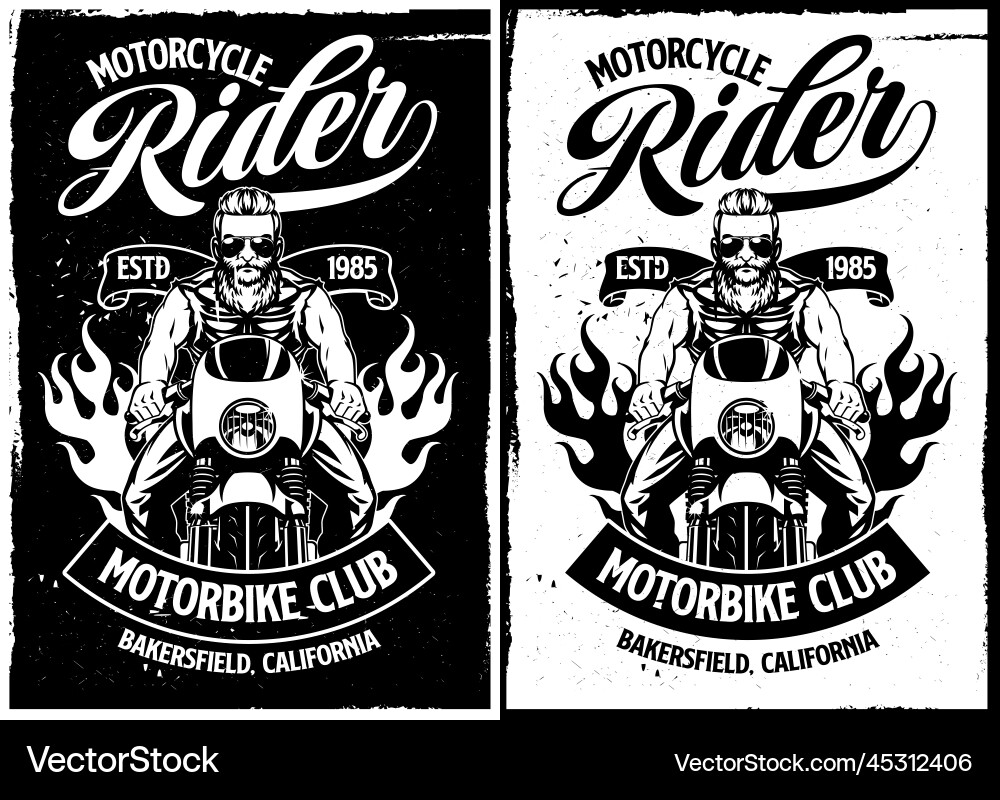 Black and White Motorcycle Logo vector image