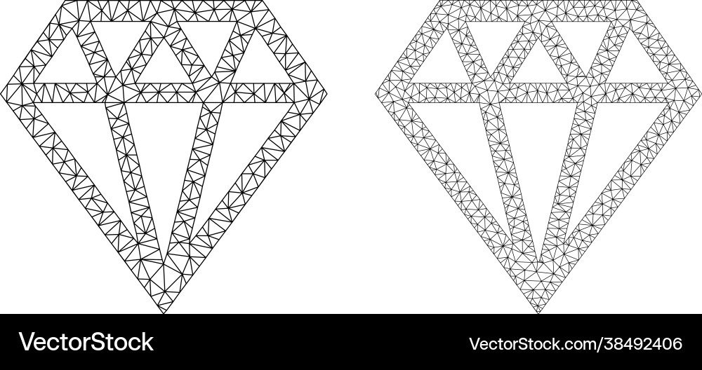 Brilliant icons - triangular mesh Brilliant icons - triangular mesh vector image