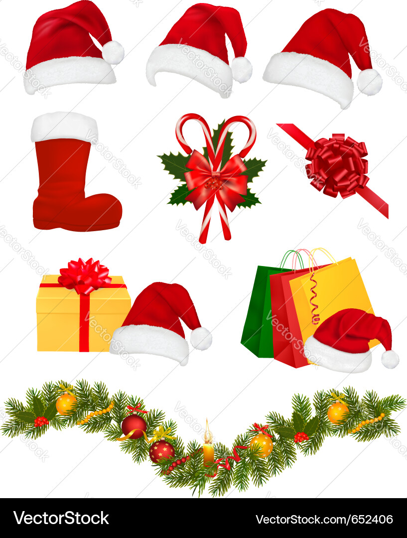 Christmas Objects Collection Vector Image