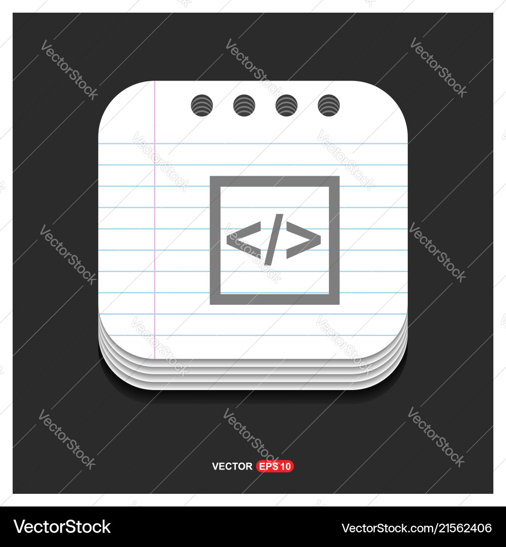 Code-Symbol grau auf Notebook-Stil Vorlage eps Code-Symbol grau auf Notebook-Stil Vorlage eps Vektorbild