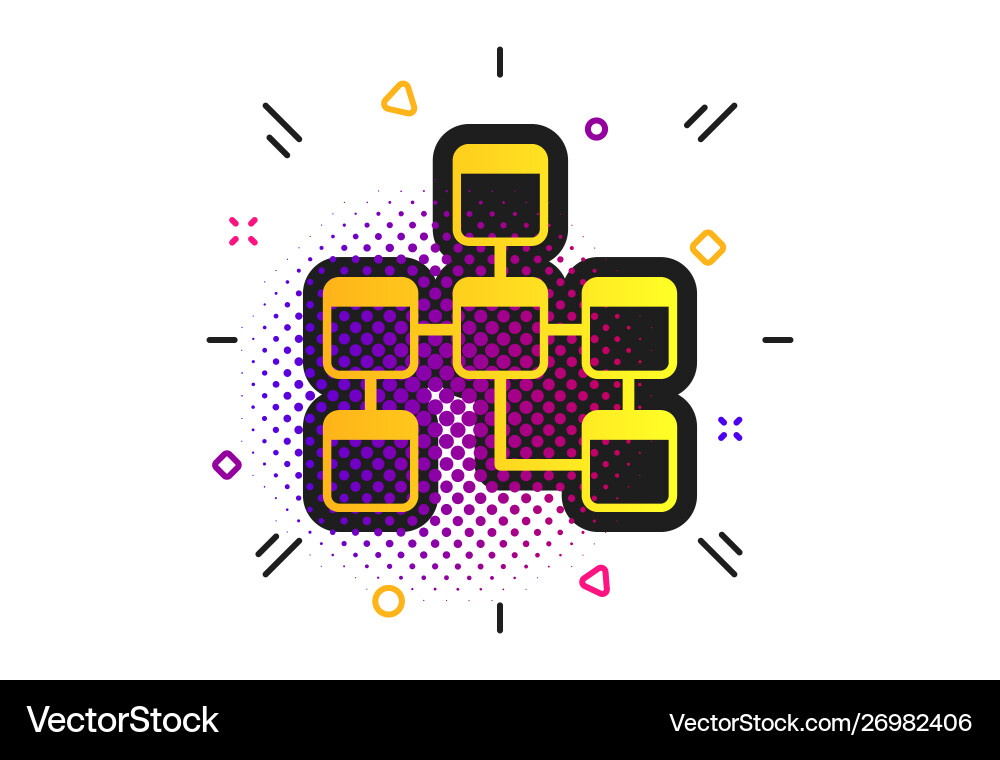 Database sign icon relational schema vector image