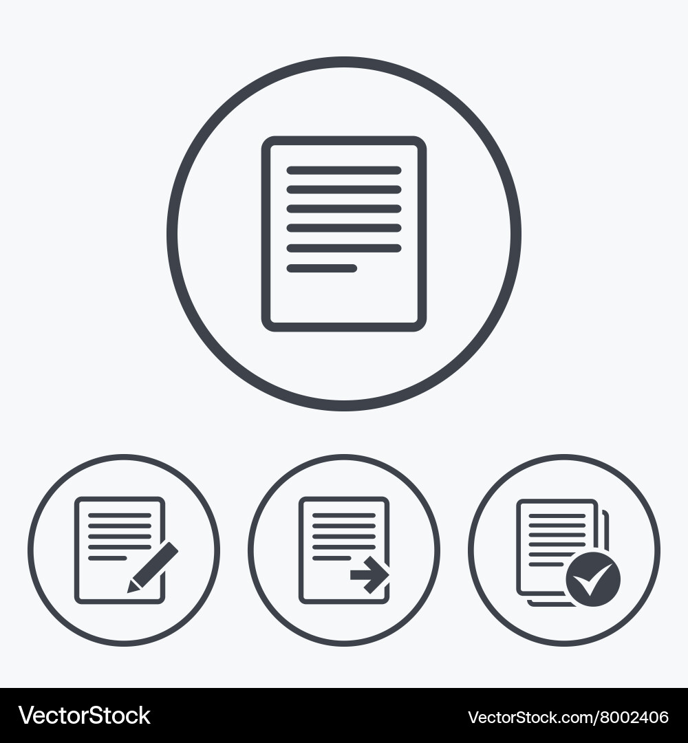 Document icons download file and checkbox vector image