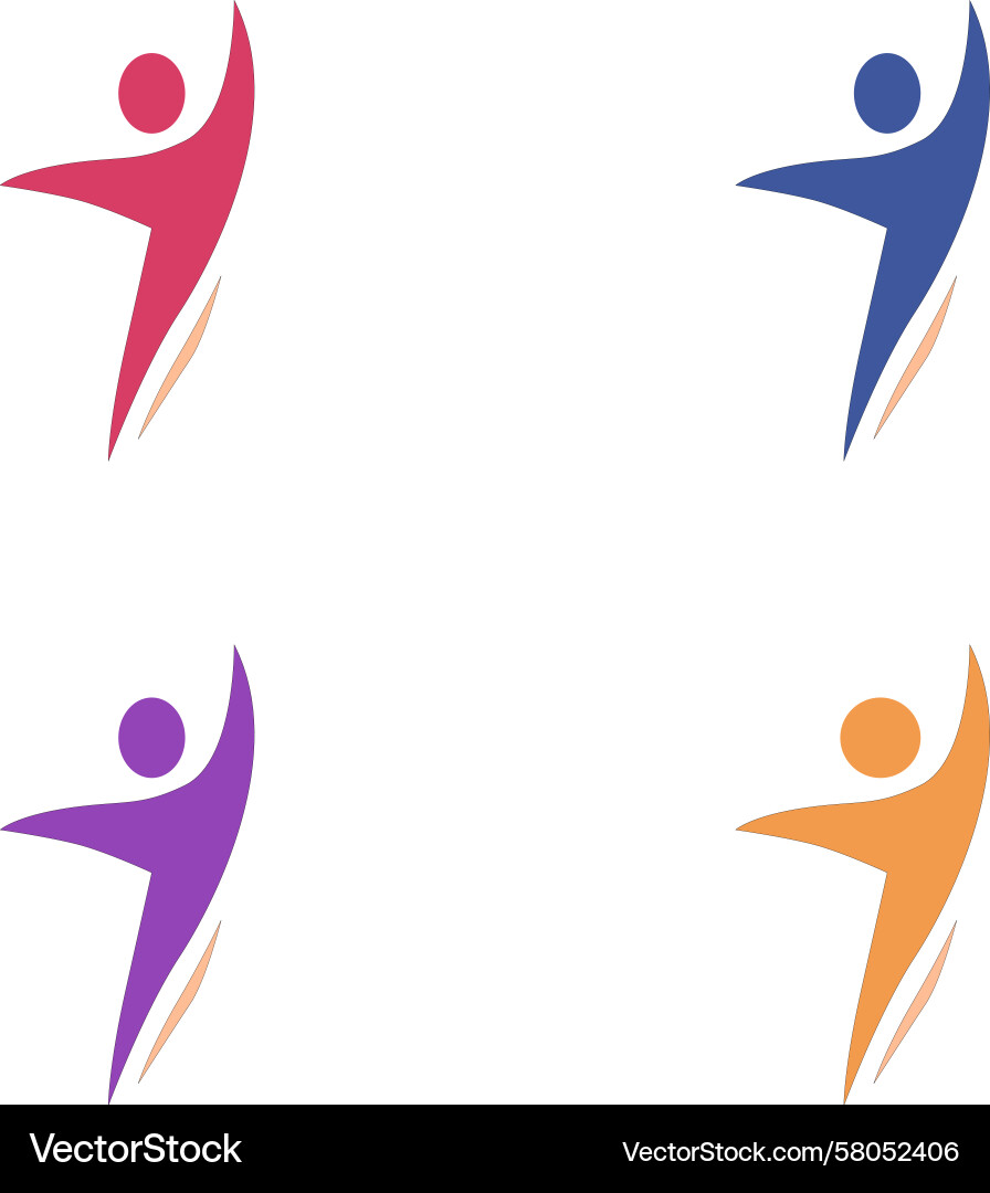 Dynamic Motion Exercise Logo Set Vector Image