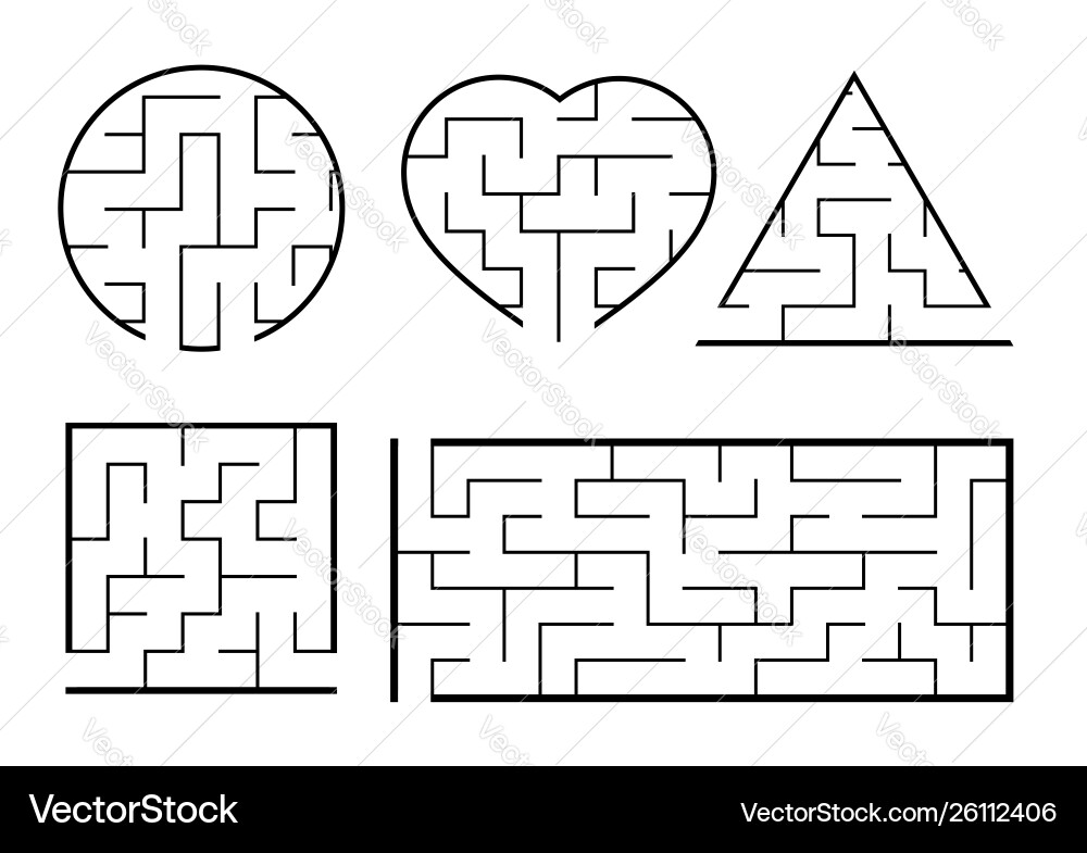 Ein Set Labyrinth Spiel für Kinder Puzzle Kinder Ein Set Labyrinth Spiel für Kinder Puzzle Kinder vektorbild
