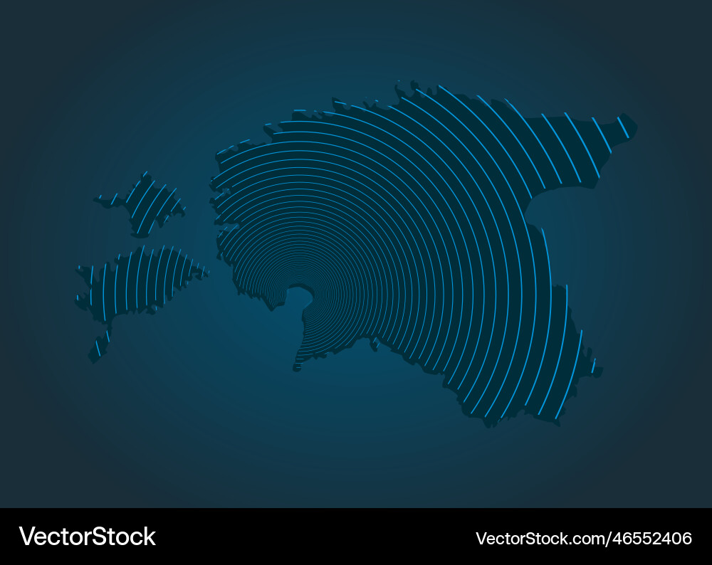 Estonia map from lines - internet radio signal Vector Image