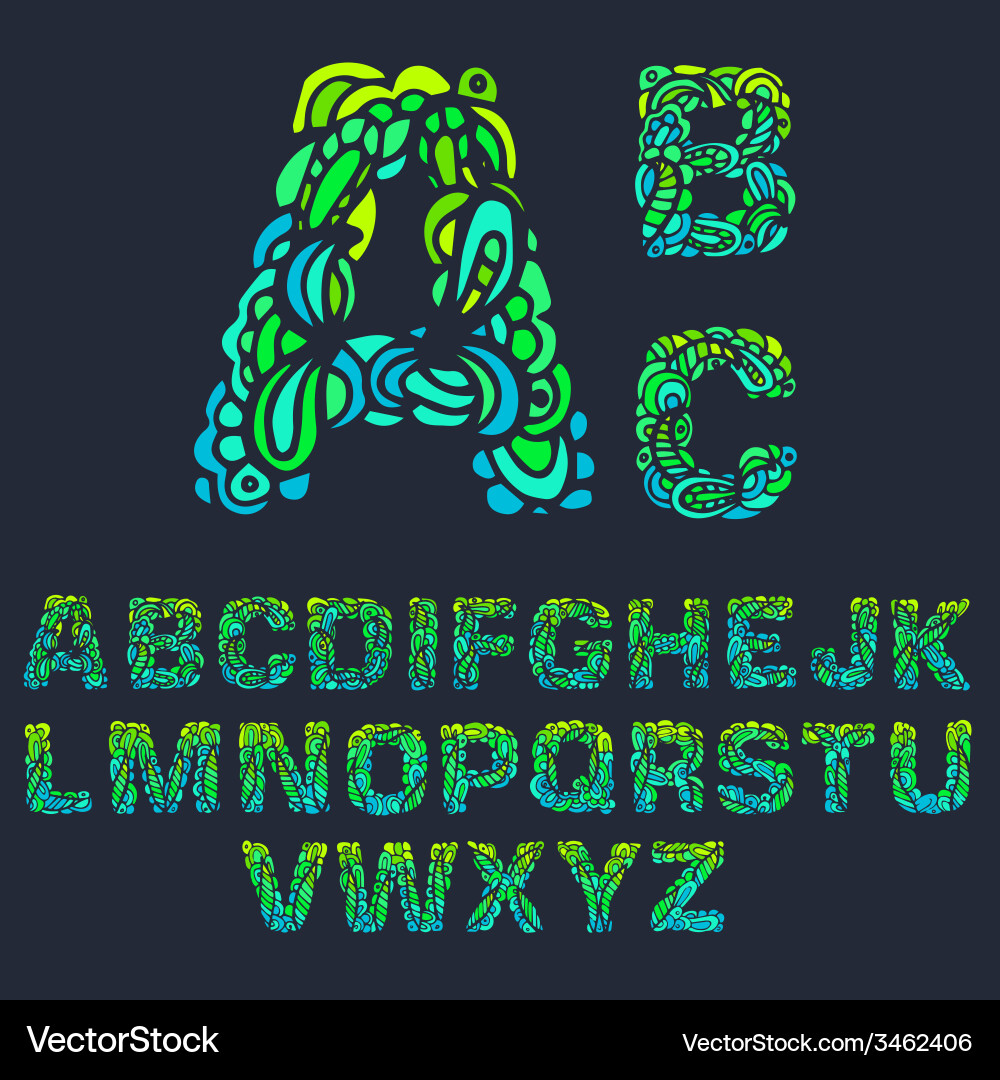 Fiery Font Alphabet Text vector image