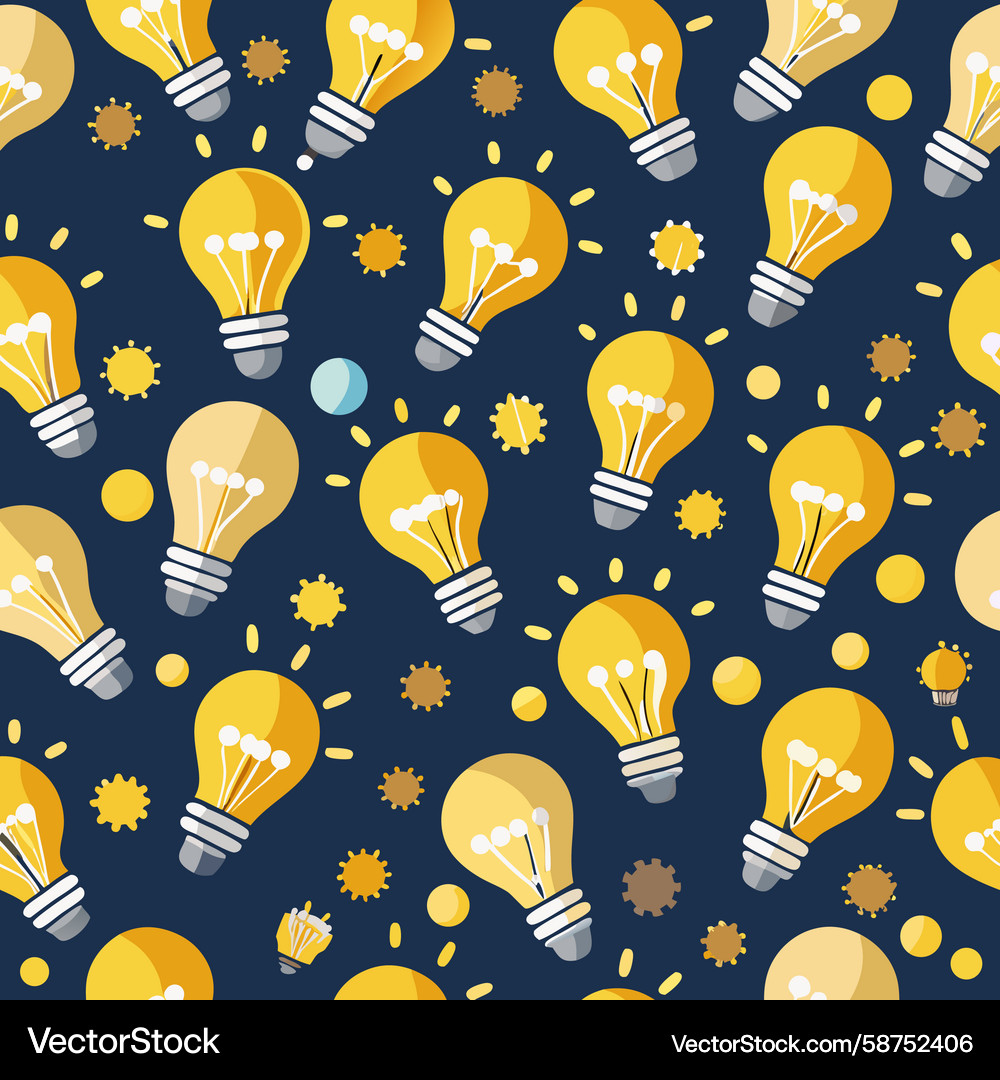 Glow Lightbulb Pattern Vector Image