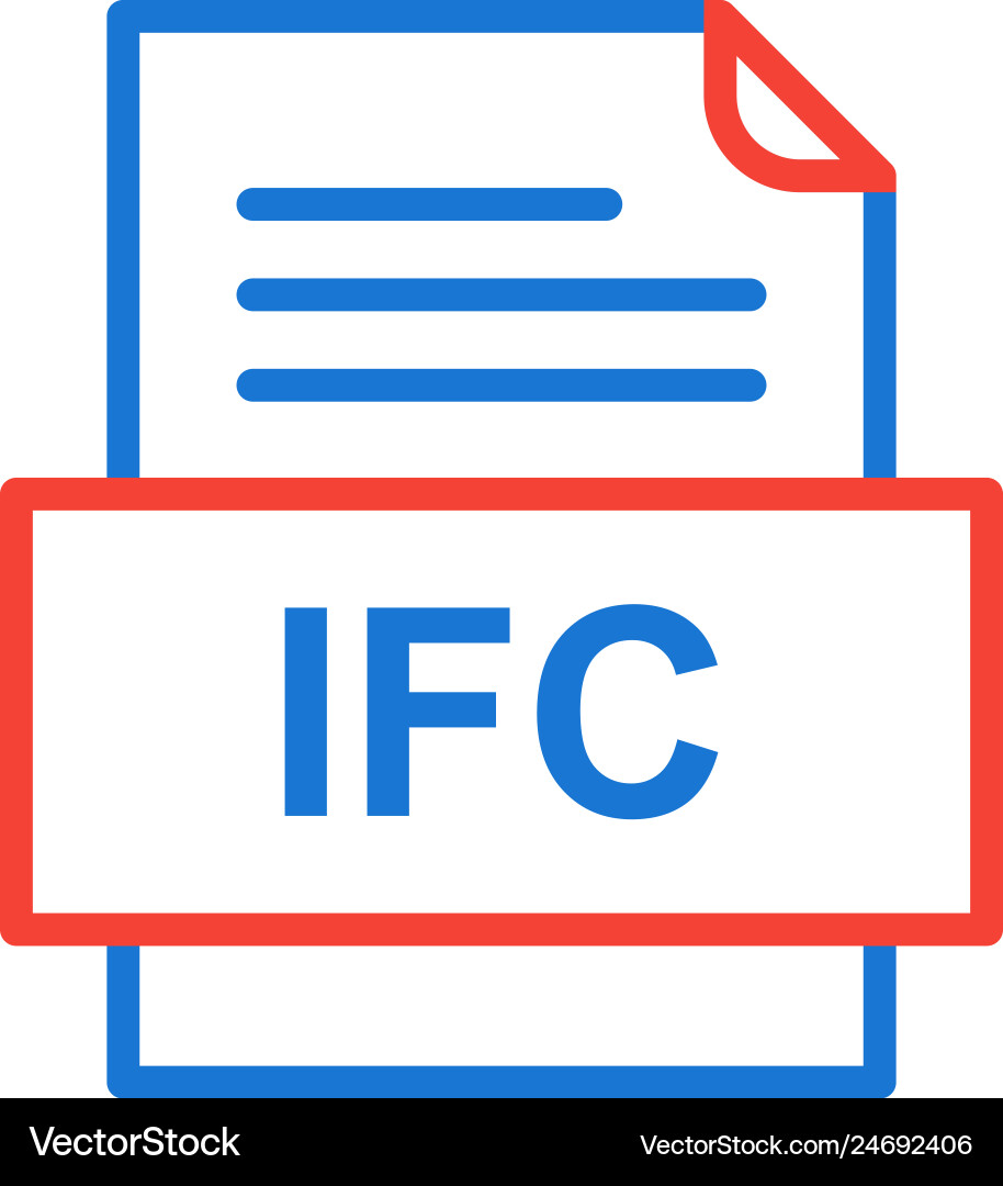 Ifc file document icon vector image