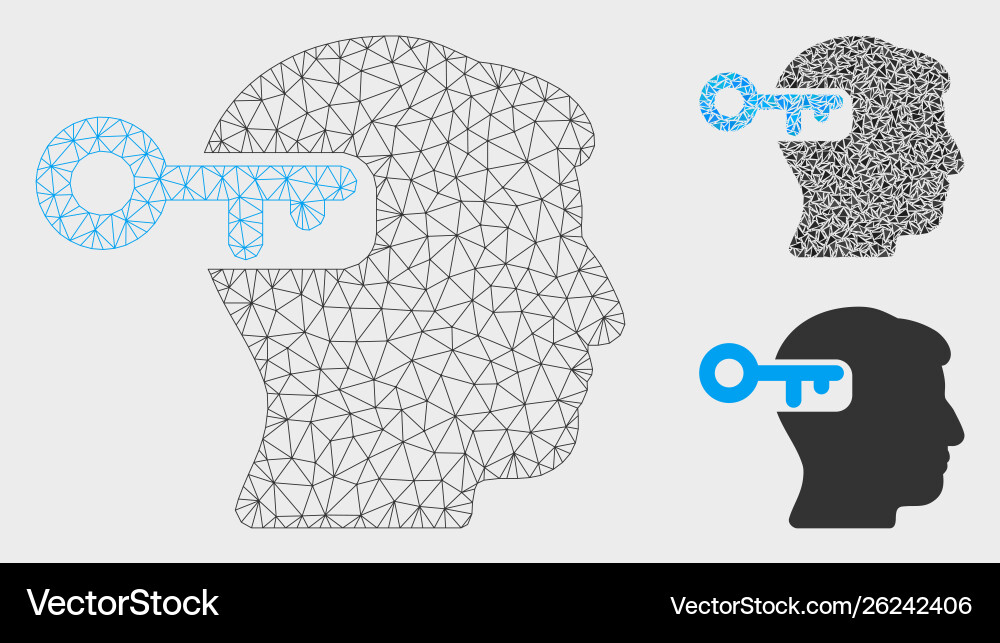 Intellect key mesh wire frame model Intellect key mesh wire frame model Vector Image