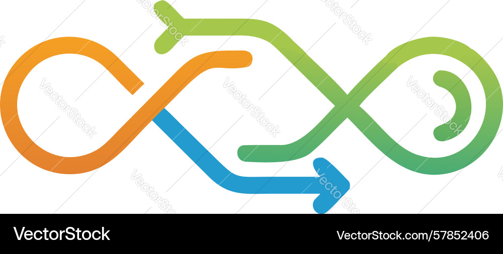 Interlocking infinity loop network element design Vector Image