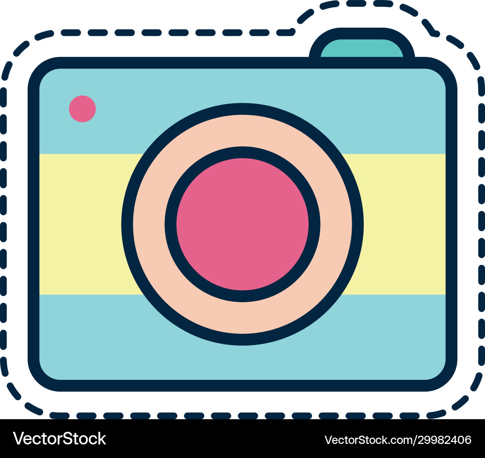 Isolated camera device line fill style icon vector image