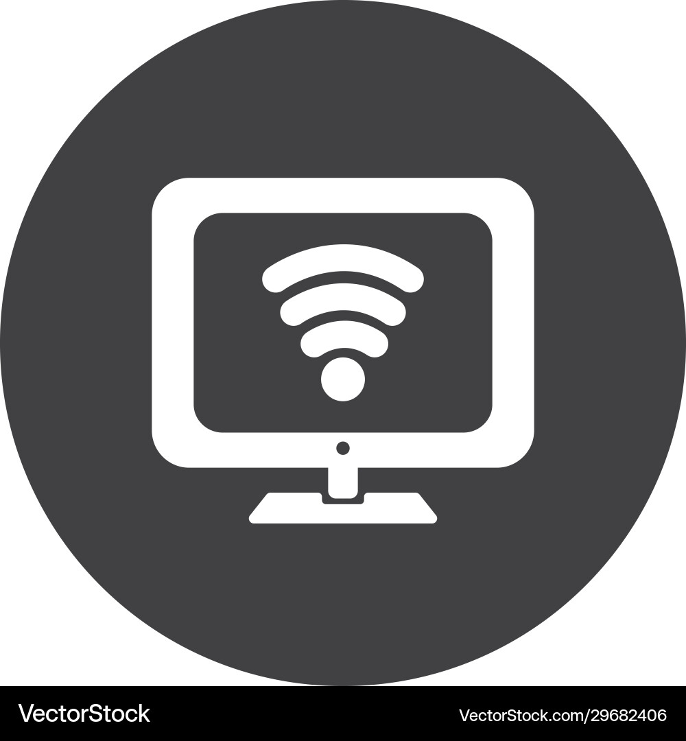 Isolierte Computer und Wifi-Block flache Stil-Ikone vektorbild